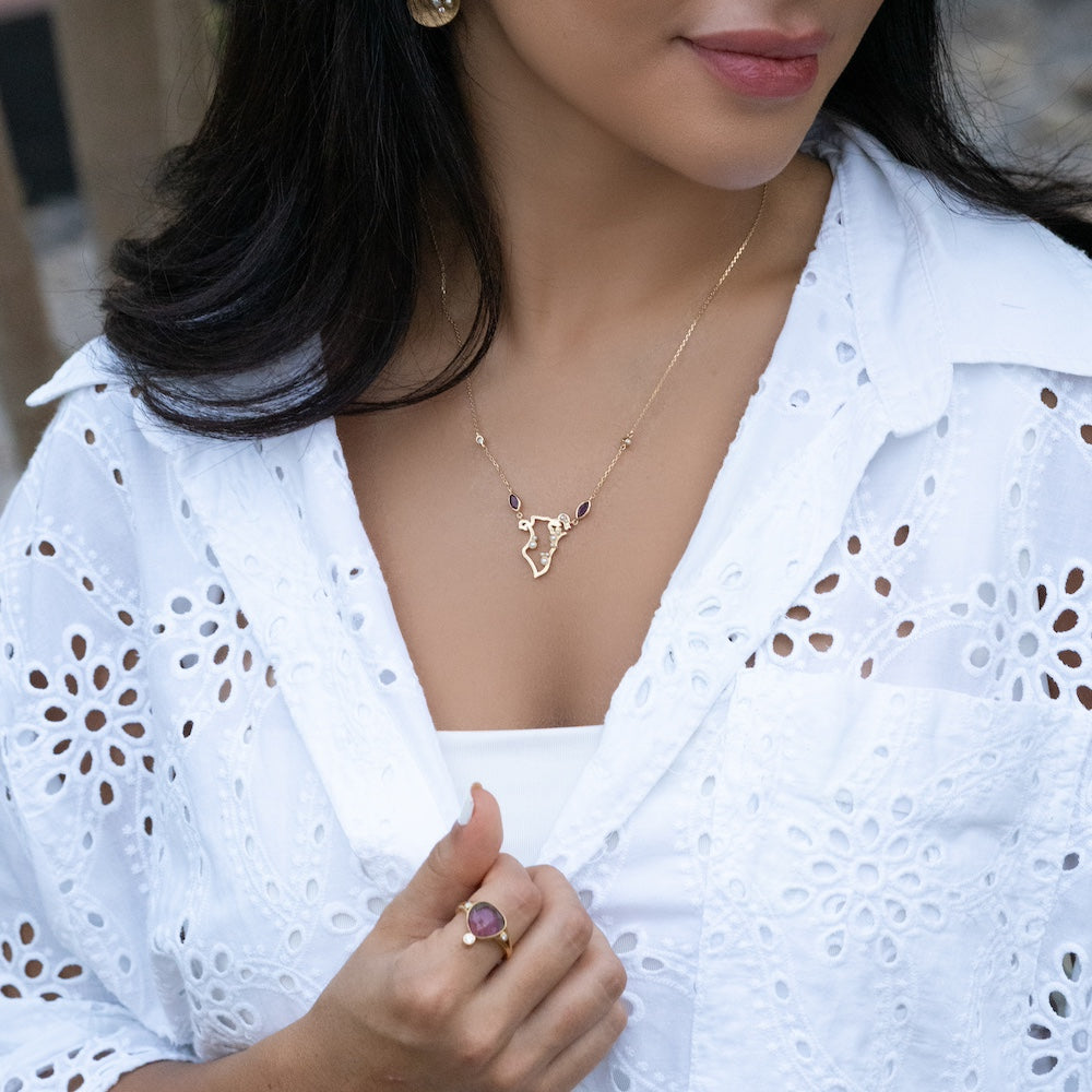 Bahrain Map Necklace